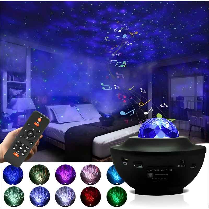 Portable Multi-Function LED Galaxy Projector Light with Bluetooth Speaker – Compact Design