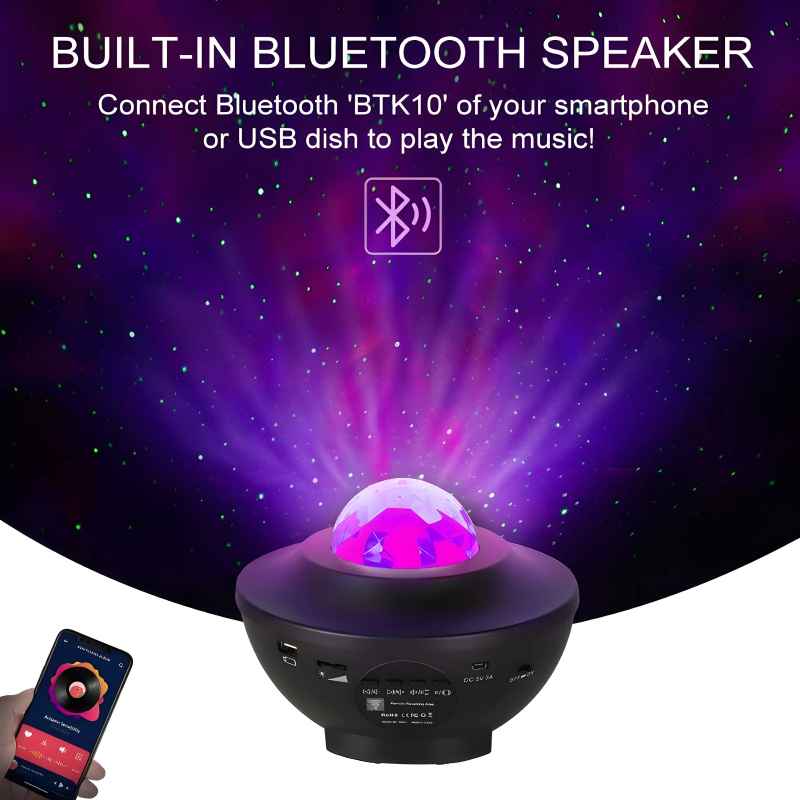 Portable Multi-Function LED Galaxy Projector Light with Bluetooth Speaker – Compact Design