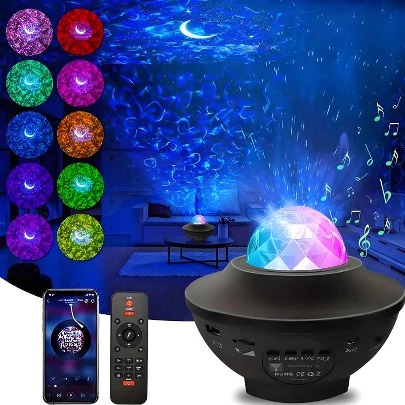 Portable Multi-Function LED Galaxy Projector Light with Bluetooth Speaker – Compact Design