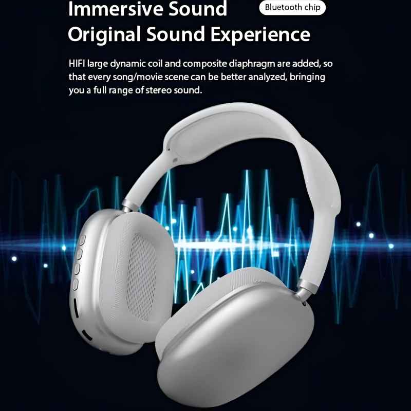 Bluetooth Wireless Noise-Cancelling Stereo Headphones with Mic for Sports & Gaming