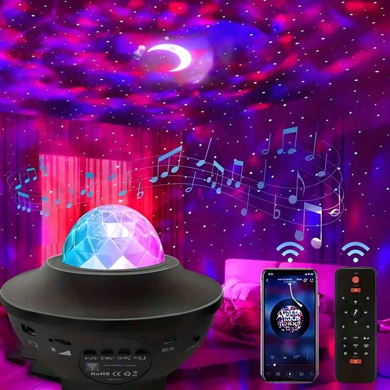 Portable Multi-Function LED Galaxy Projector Light with Bluetooth Speaker – Compact Design