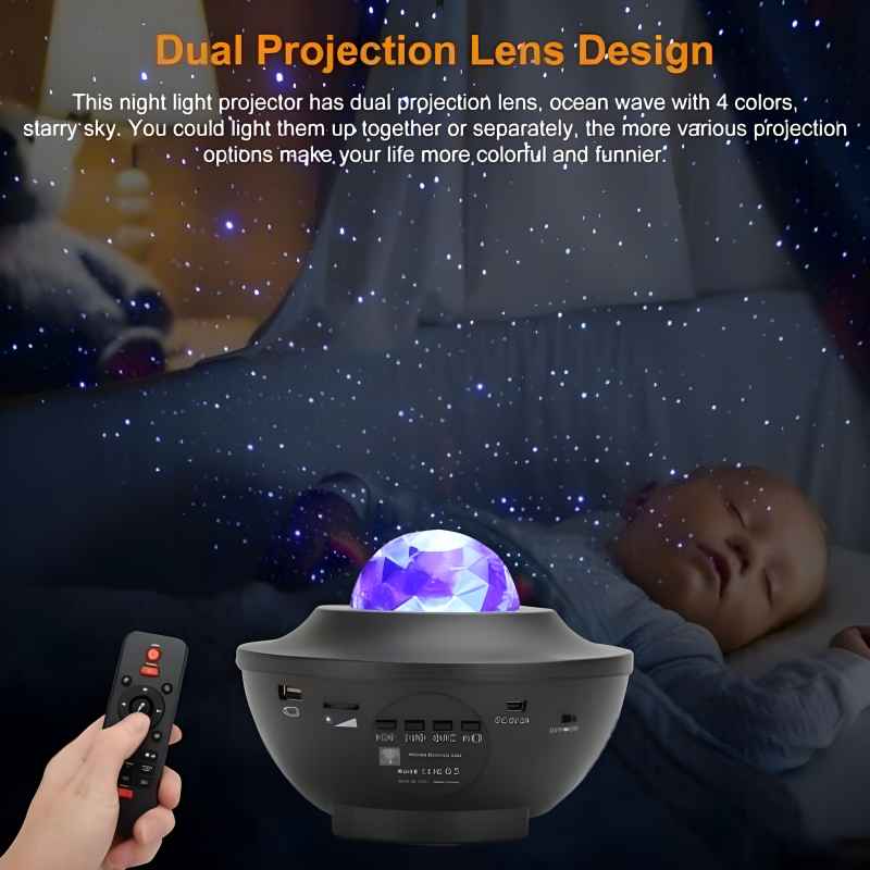 Portable Multi-Function LED Galaxy Projector Light with Bluetooth Speaker – Compact Design