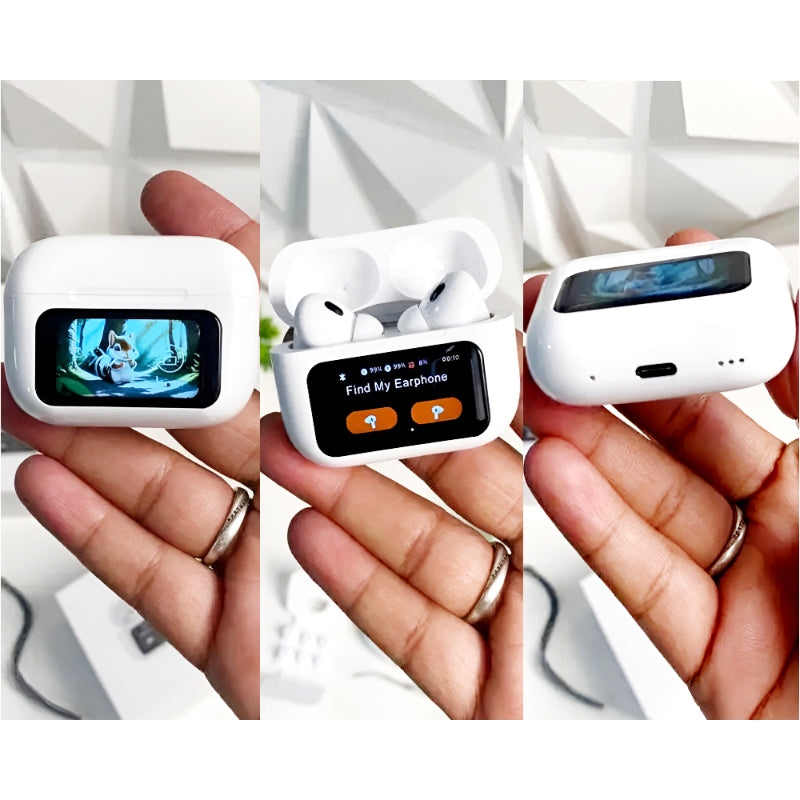 TOUCH SCREEN AIRPODS WITH HIGH QUALITY SOUND, ANC&ENC NOISE CONTROL